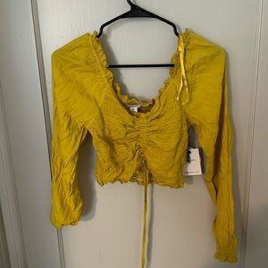 Yellow scrunch blouse